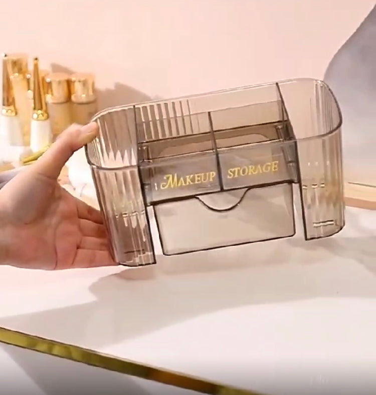 Multilayer Cosmetics Storage Box, Transparent Jewellery Organizer Box, Transparent Desktop Storage Organizer Multilayer Cosmetics Storage Box, Transparent Jewellery Organizer Box, Transparent Desktop Storage Organizer